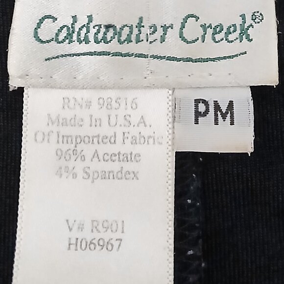 Coldwater Creek Vintage Midi Dress PM Medium Petite Black Pineapple USA Made - Picture 5 of 6